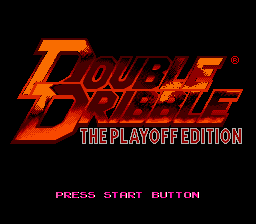 Double Dribble The Playoff Edition title screen for Sega Genesis